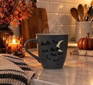 Halloween Bat and Moon Mug